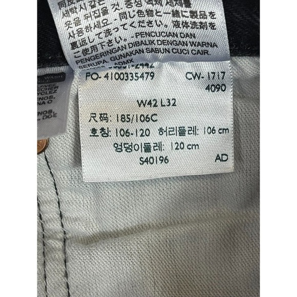 Levis Jeans Mens 42x32 Black 501 XX Denim Button Fly Casual Straight Adult - Picture 10 of 13